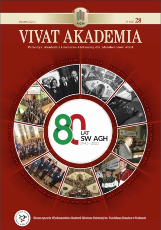 Okładka czasopisma Vivat Akademia. W środku logo 80 lat SW AGH
